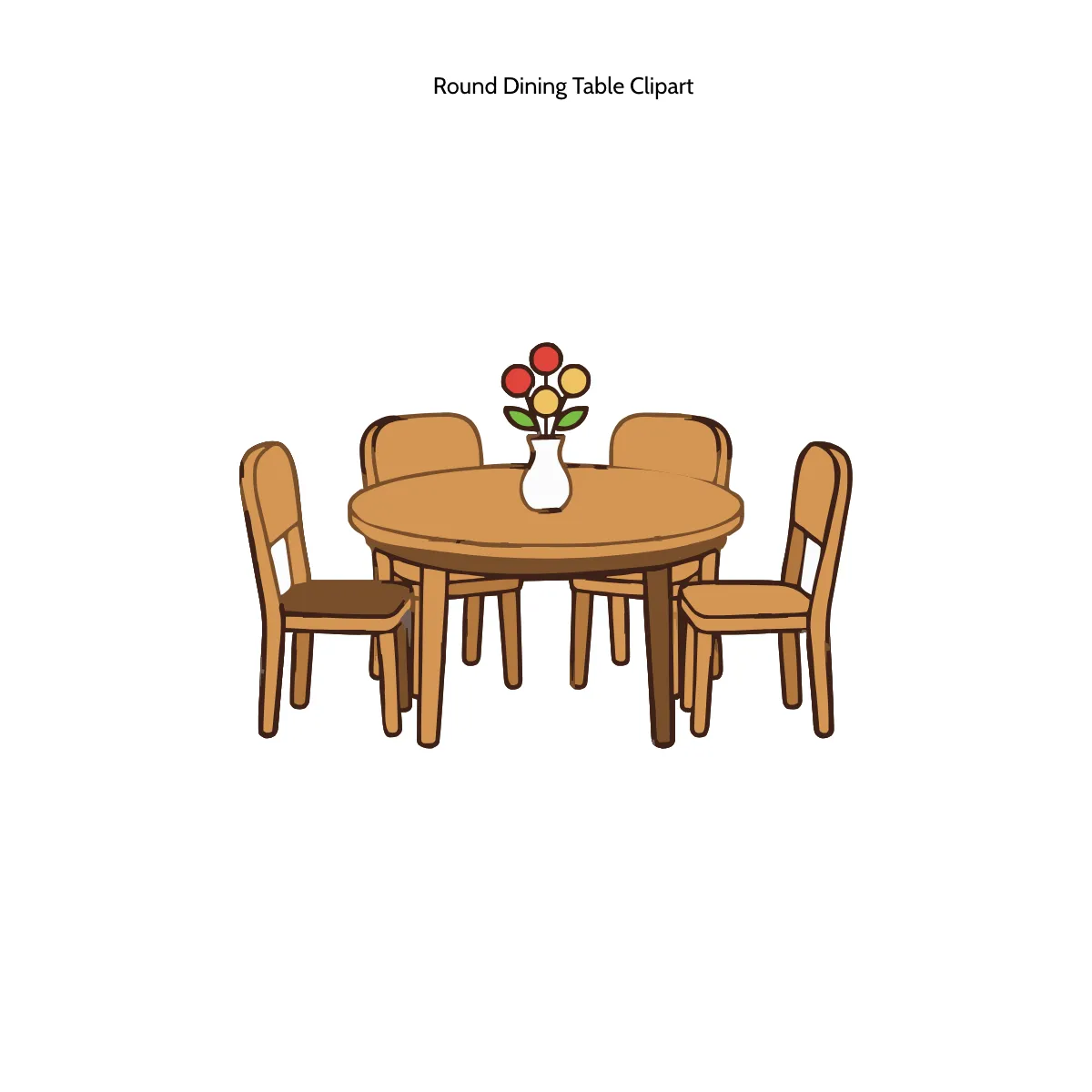 Free Round Dining Table Clipart Template to Edit Online