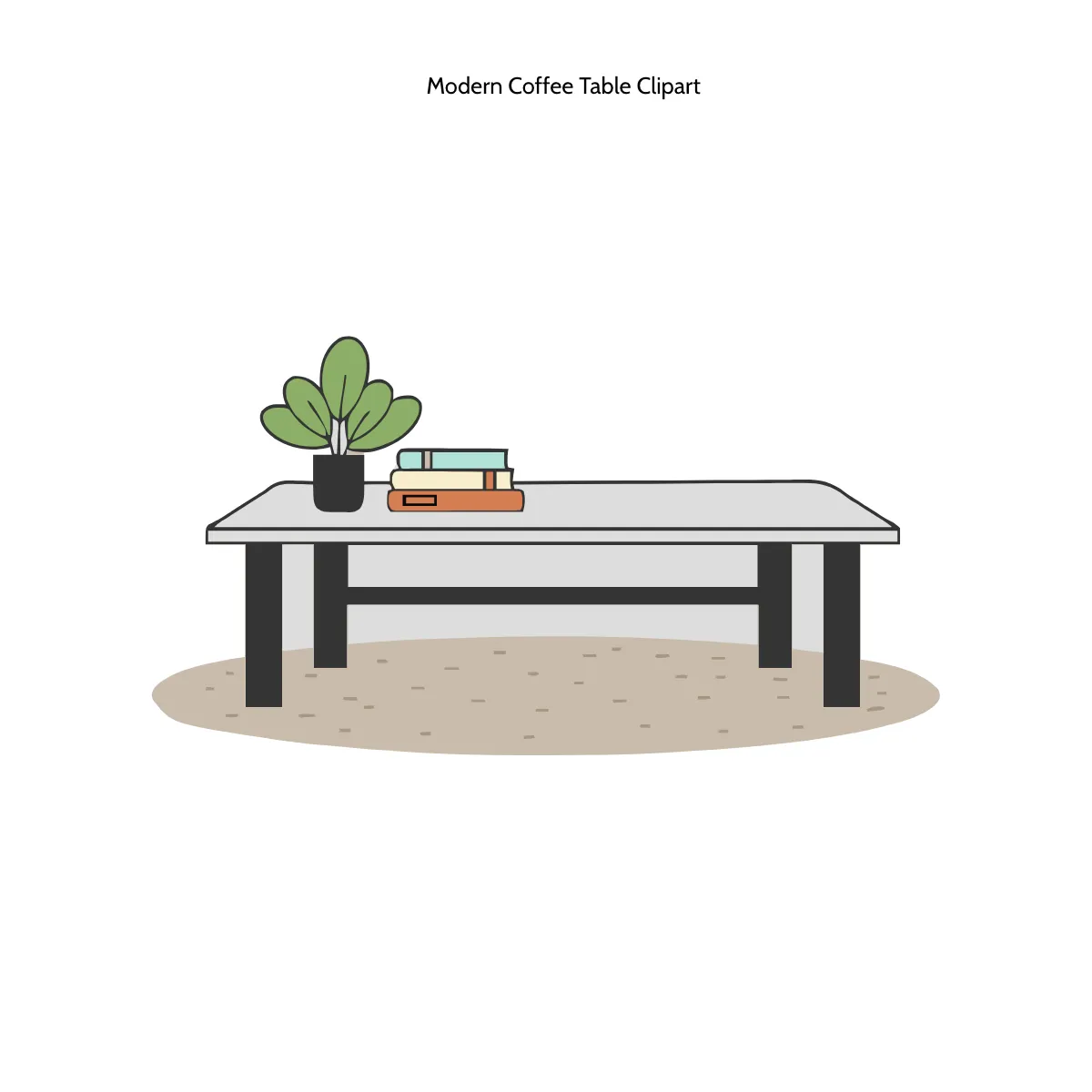 Free Modern Coffee Table Clipart Template to Edit Online