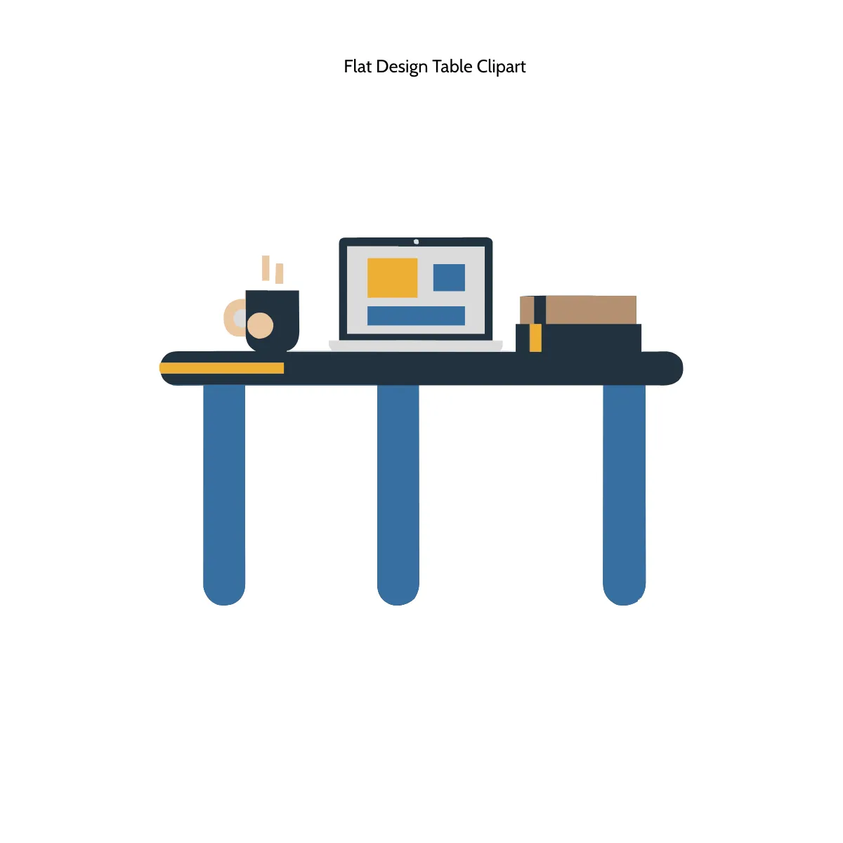 Free Flat Design Table Clipart Template to Edit Online