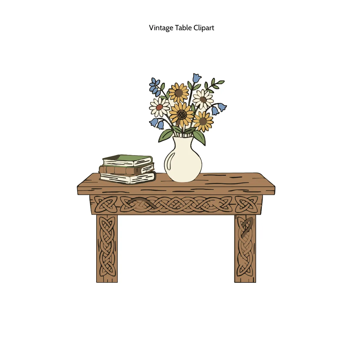 Free Vintage Table Clipart Template to Edit Online
