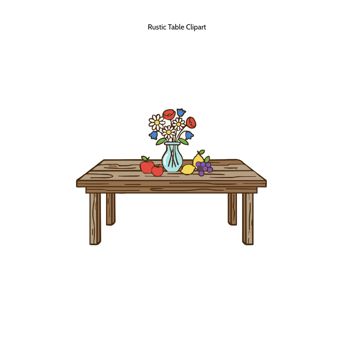 Free Rustic Table Clipart Template to Edit Online
