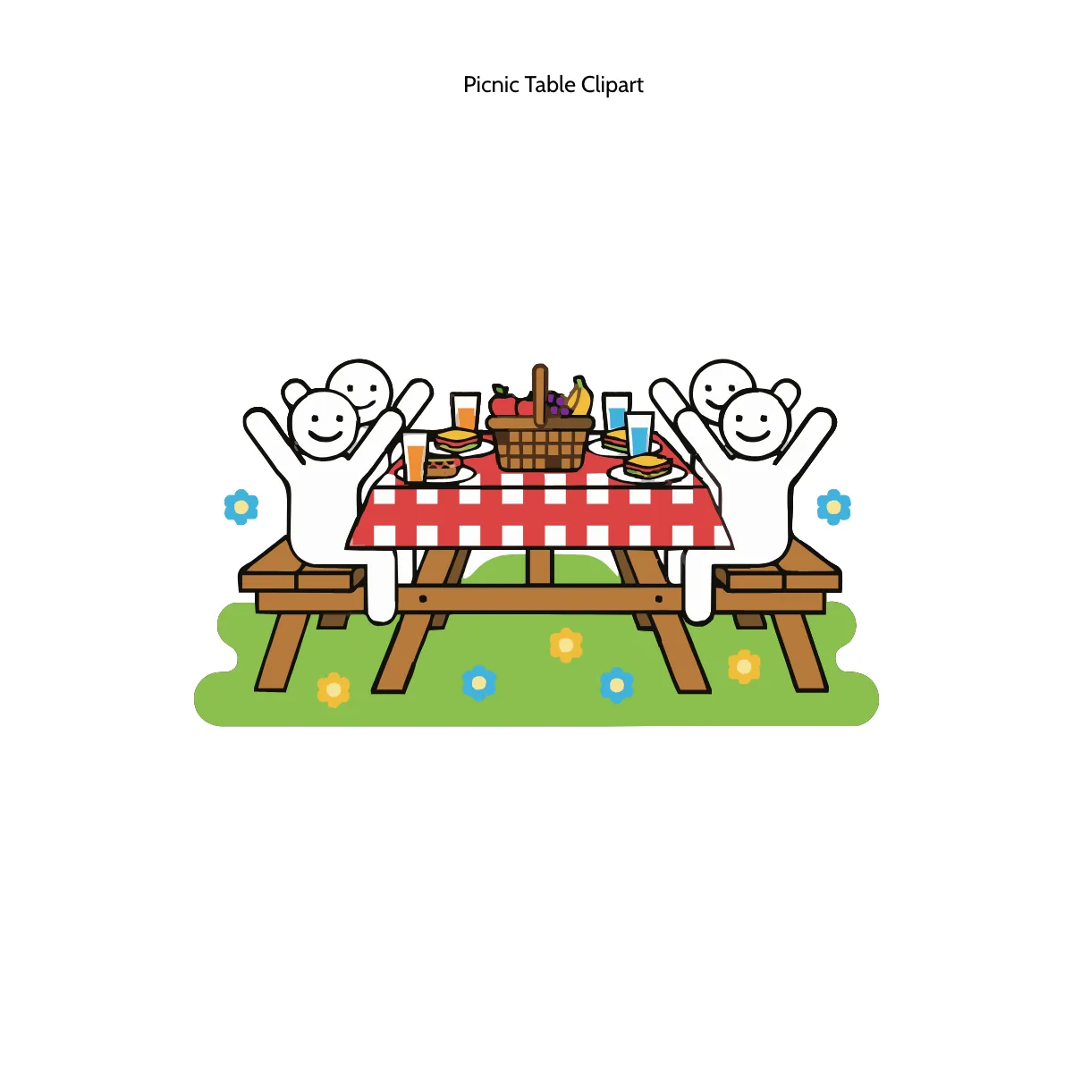Free Picnic Table Clipart Template to Edit Online