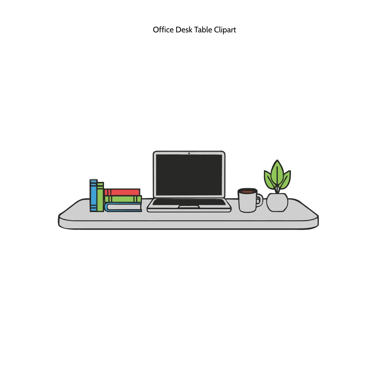 Free Office Desk Table Clipart Template to Edit Online