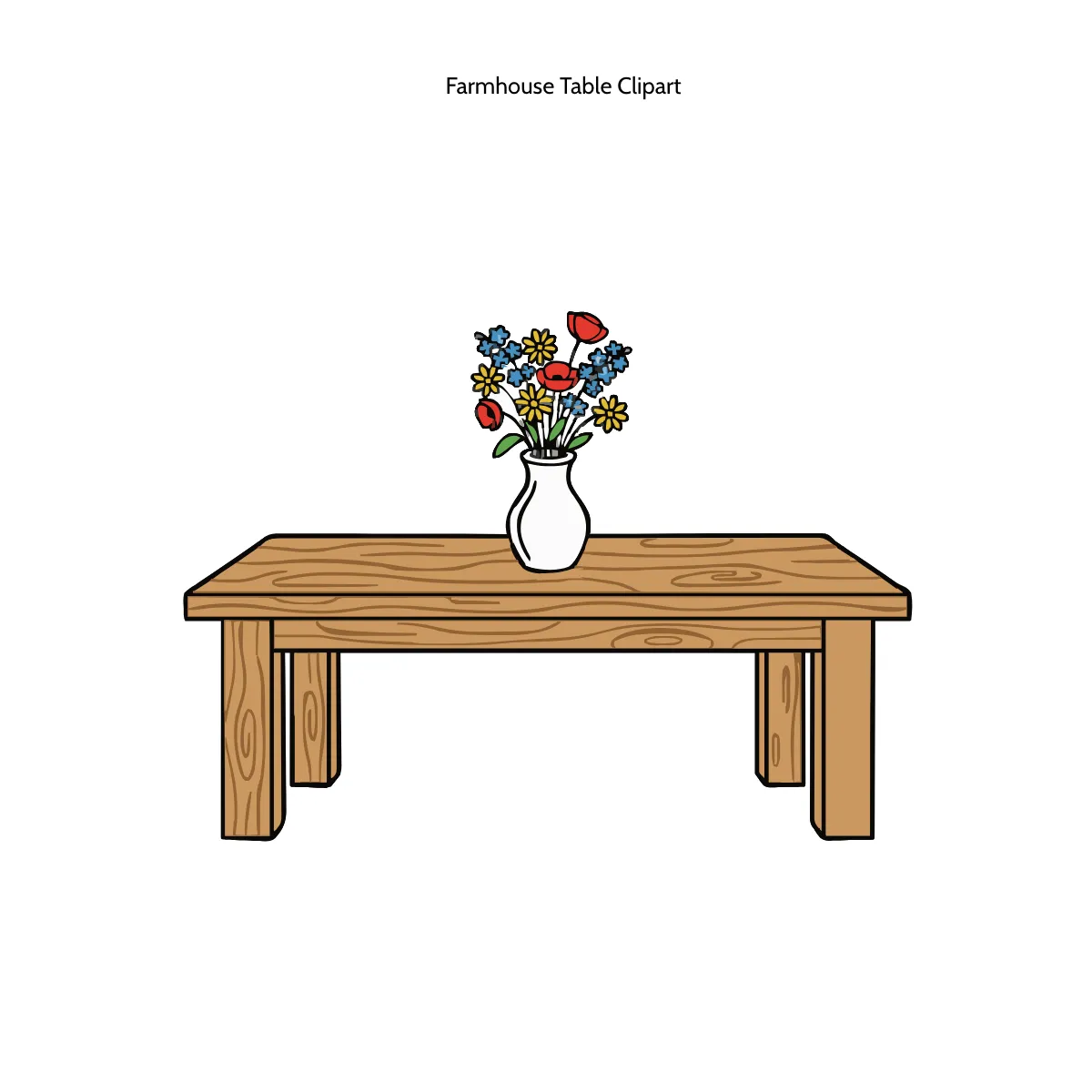 Free Farmhouse Table Clipart Template to Edit Online
