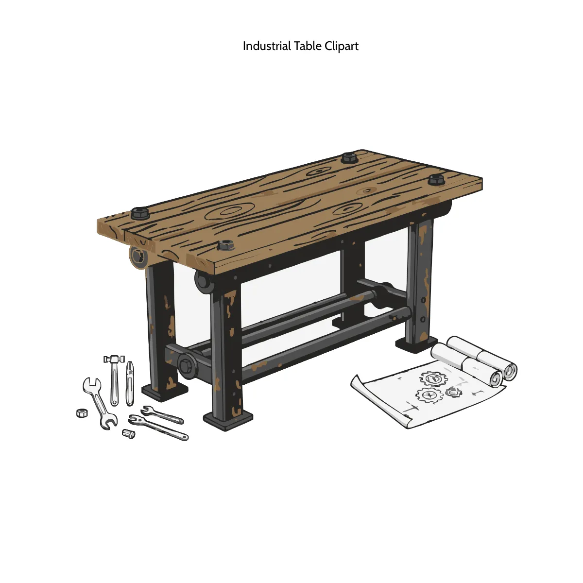 Free Industrial Table Clipart Template to Edit Online