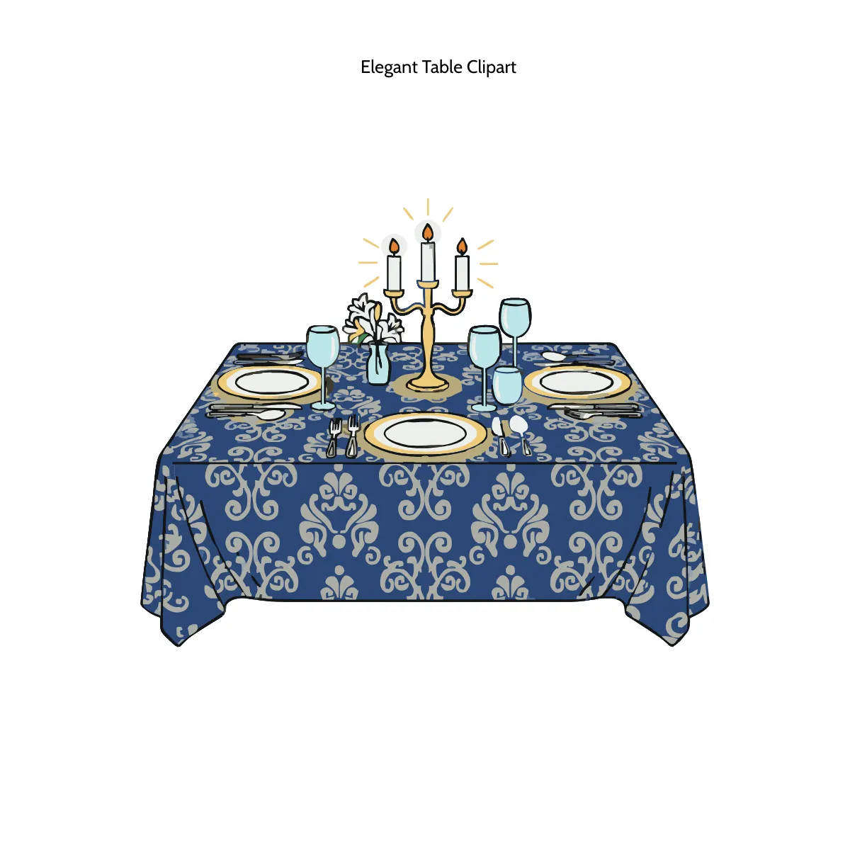 Free Elegant Table Clipart Template to Edit Online
