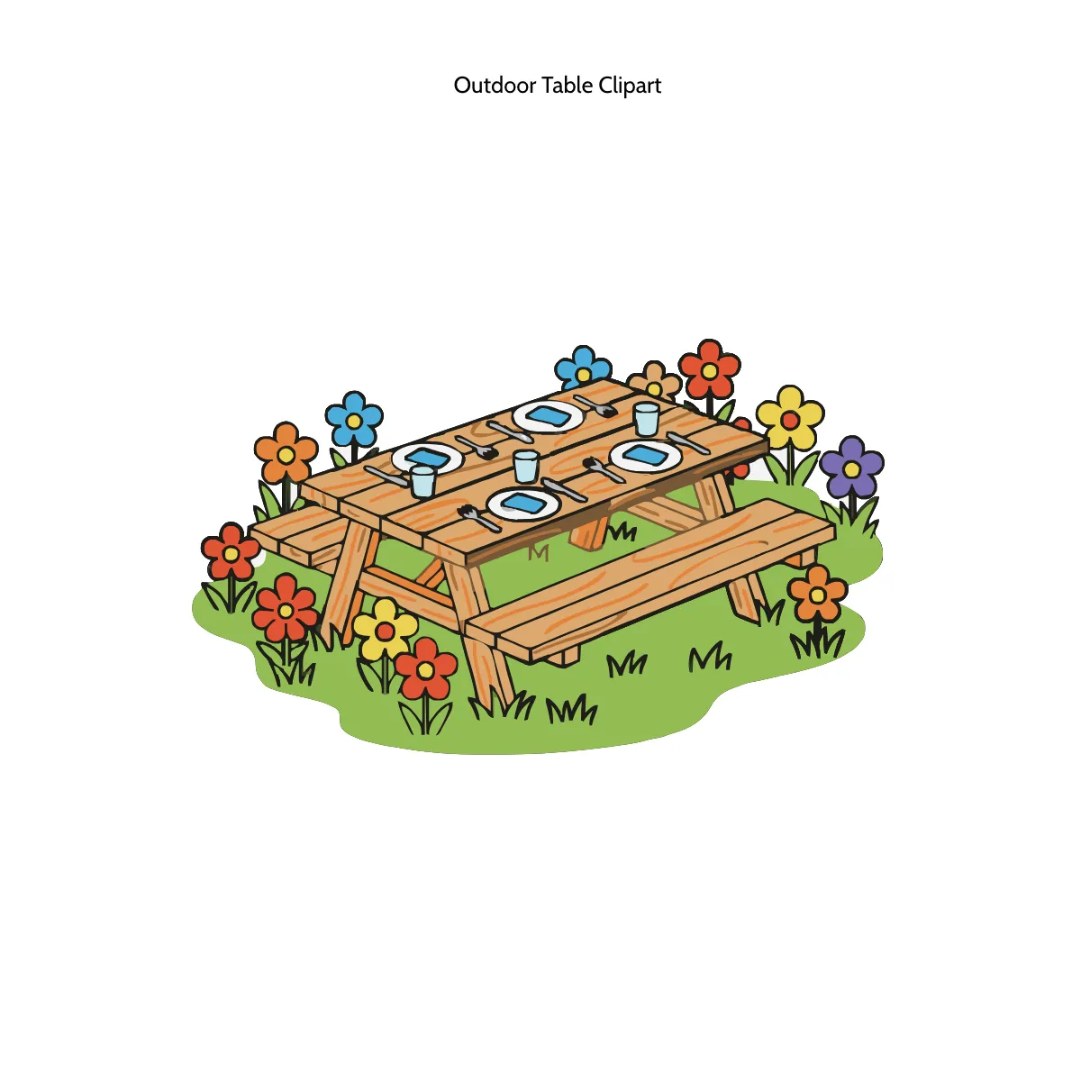 Free Outdoor Table Clipart Template to Edit Online