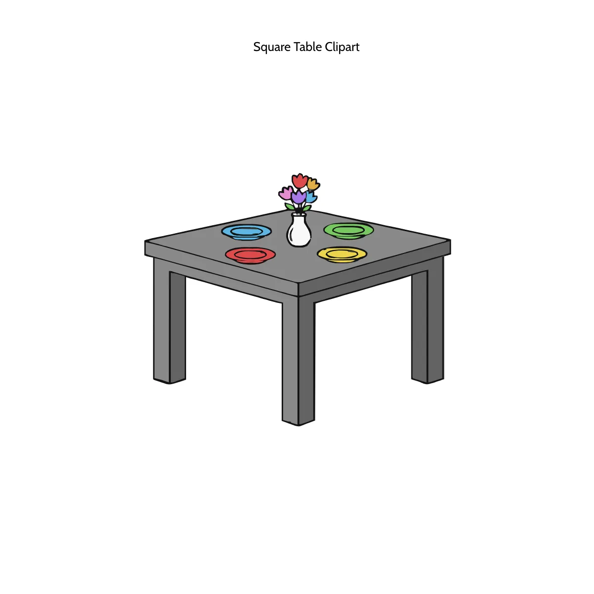 Free Square Table Clipart Template to Edit Online
