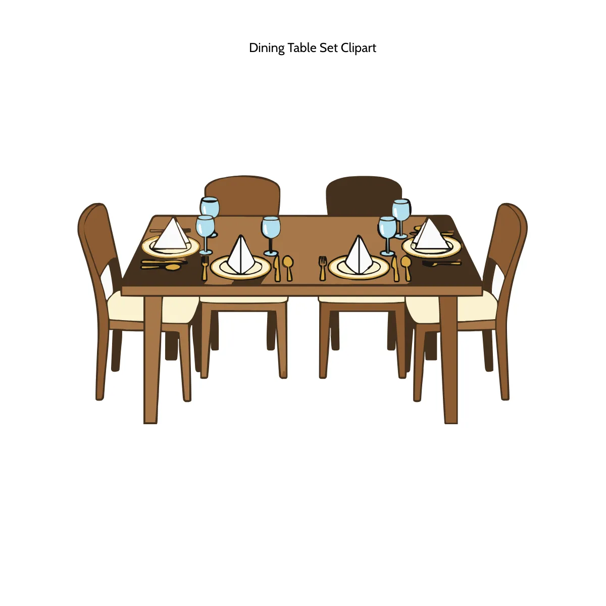 Free Dining Table Set Clipart Template to Edit Online