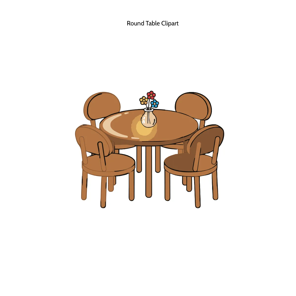 Free Round Table Clipart Template to Edit Online