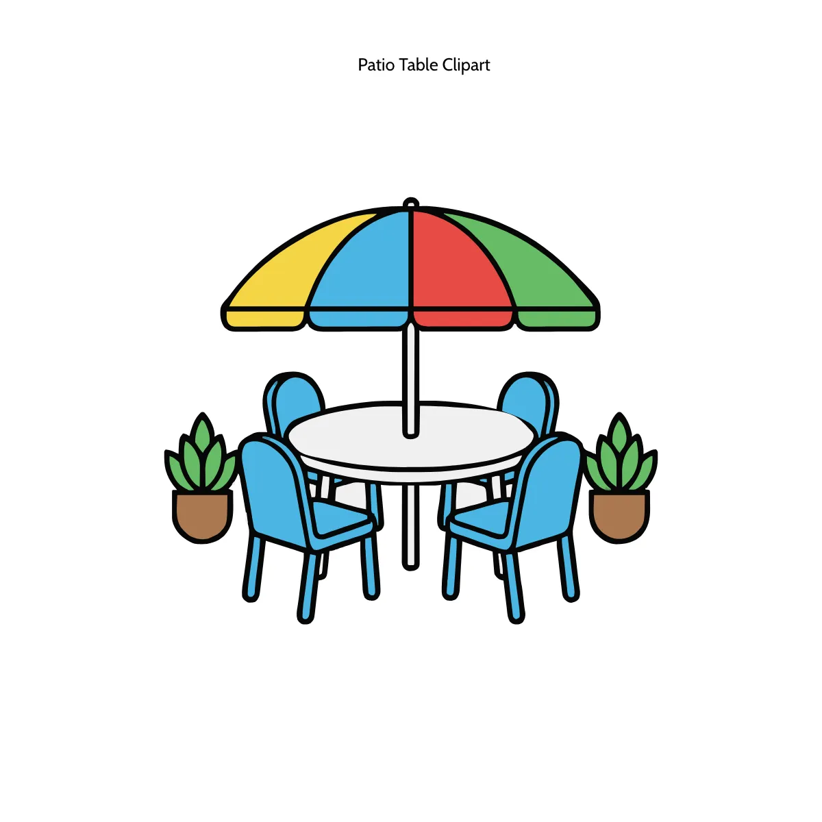 Free Patio Table Clipart Template to Edit Online