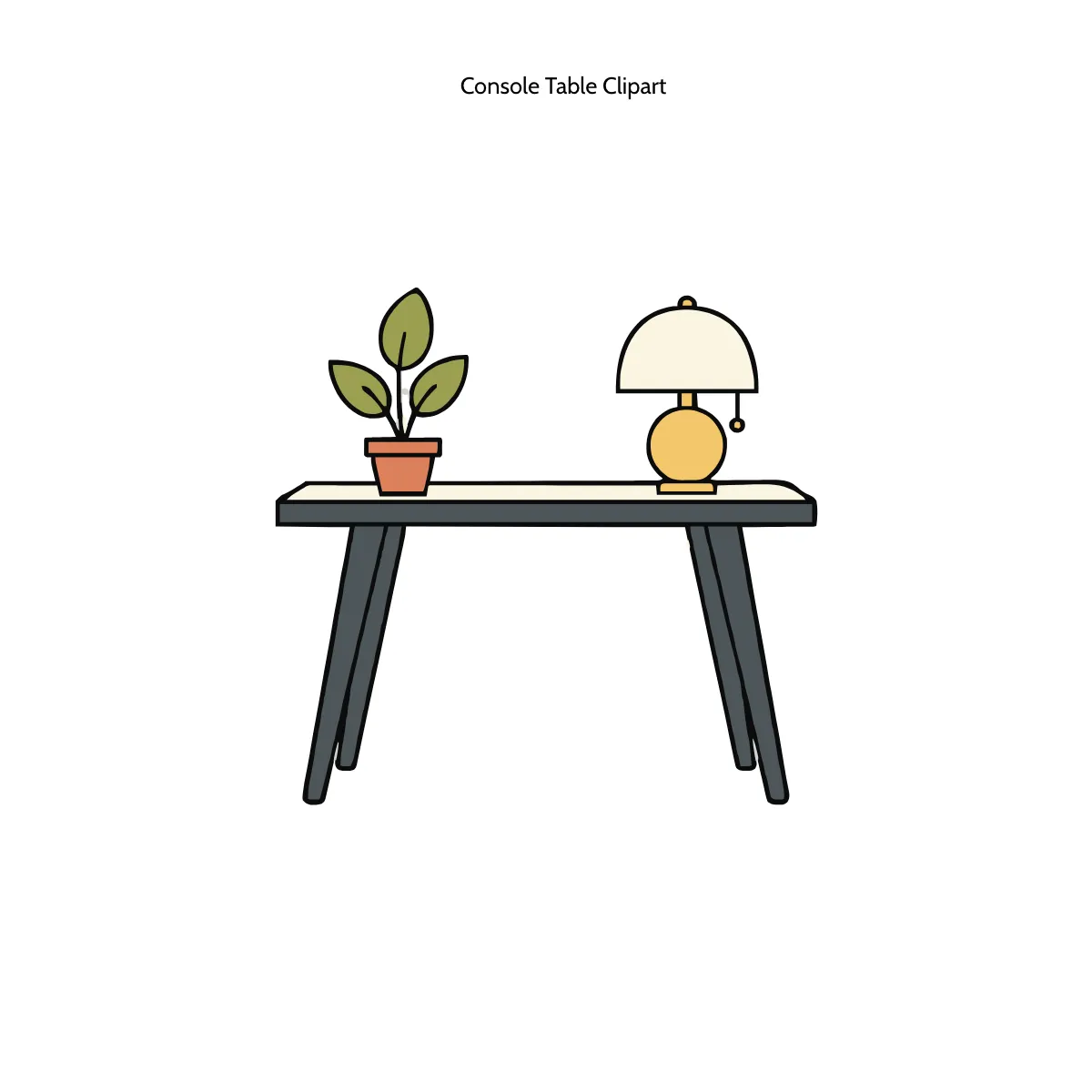 Free Console Table Clipart Template to Edit Online