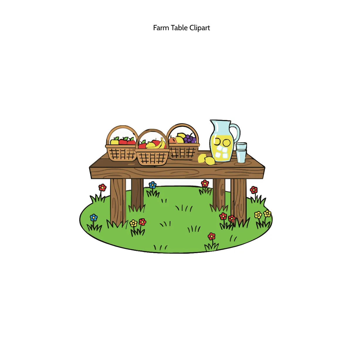 Free Farm Table Clipart Template to Edit Online