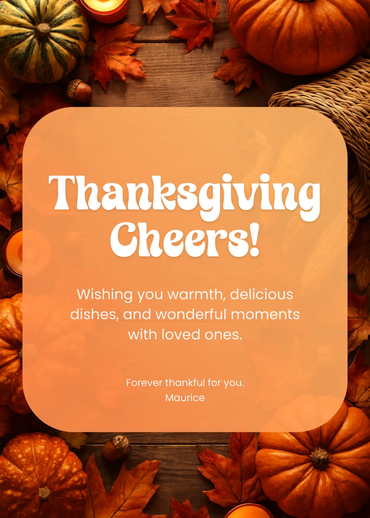 Free Thanksgiving Wishes Design Template to Edit Online