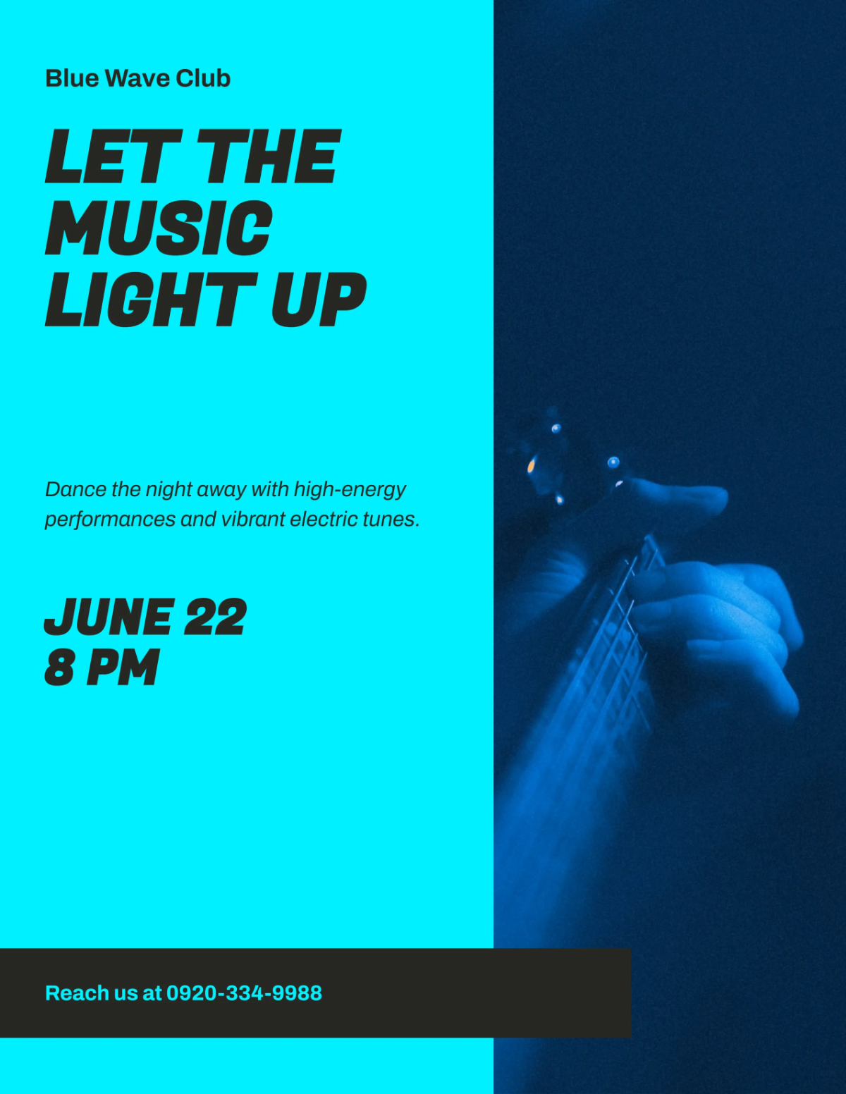 Free Electric Blue Band Flyer Template to Edit Online