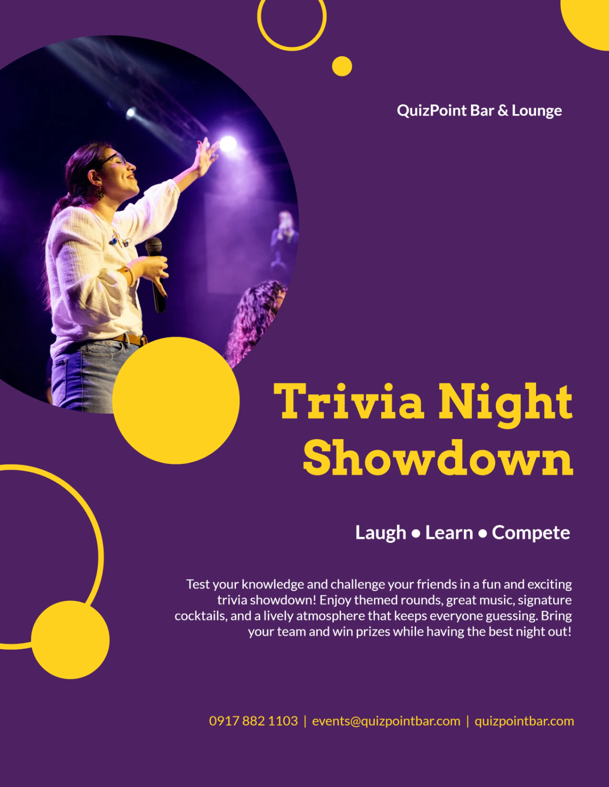 Free Trivia Night Bar Flyer Template to Edit Online