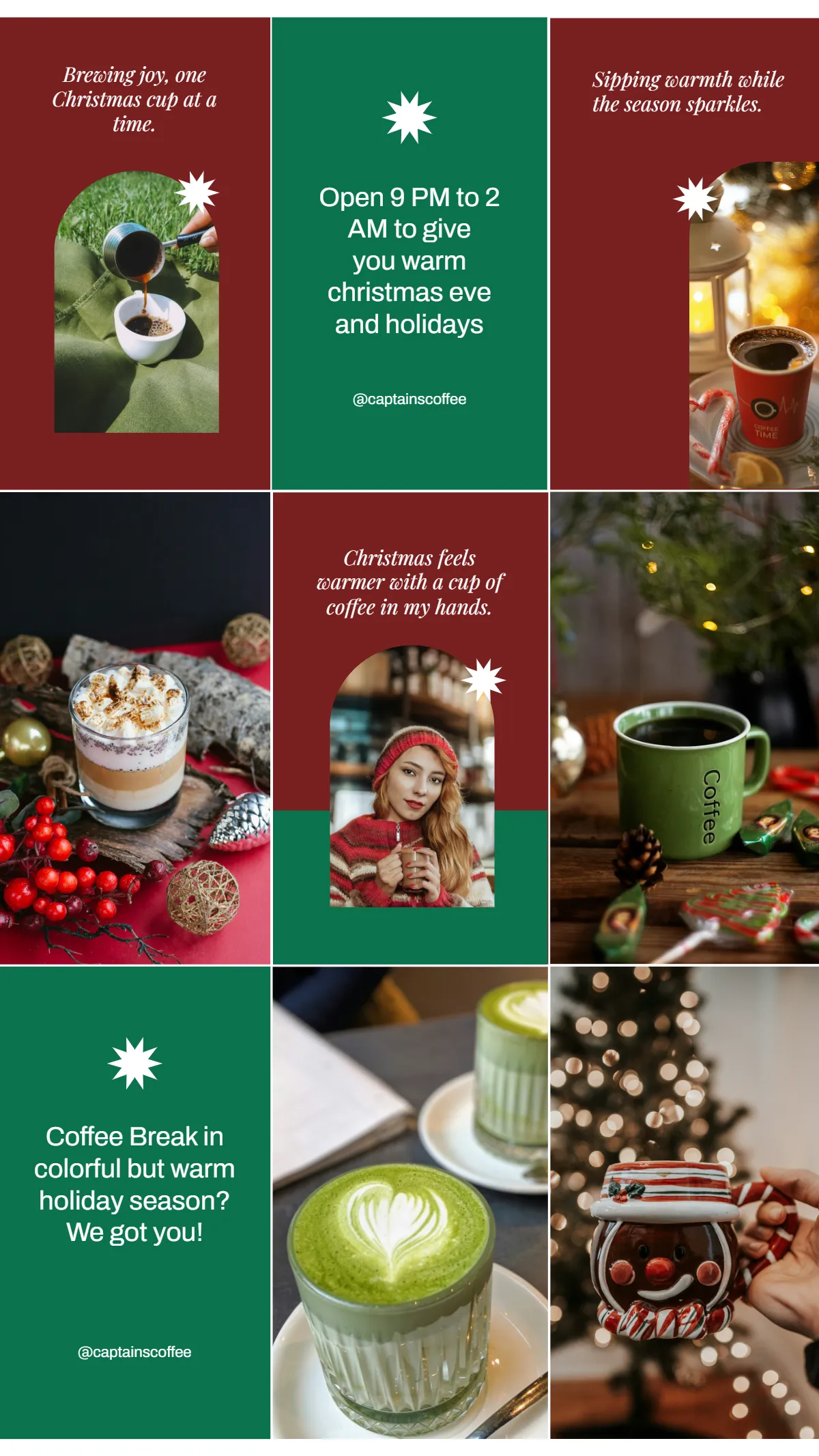 Free Red and Green Holiday Instagram Grid Template to Edit Online Free Red and Green Holiday Instagram Grid Template to Edit Online