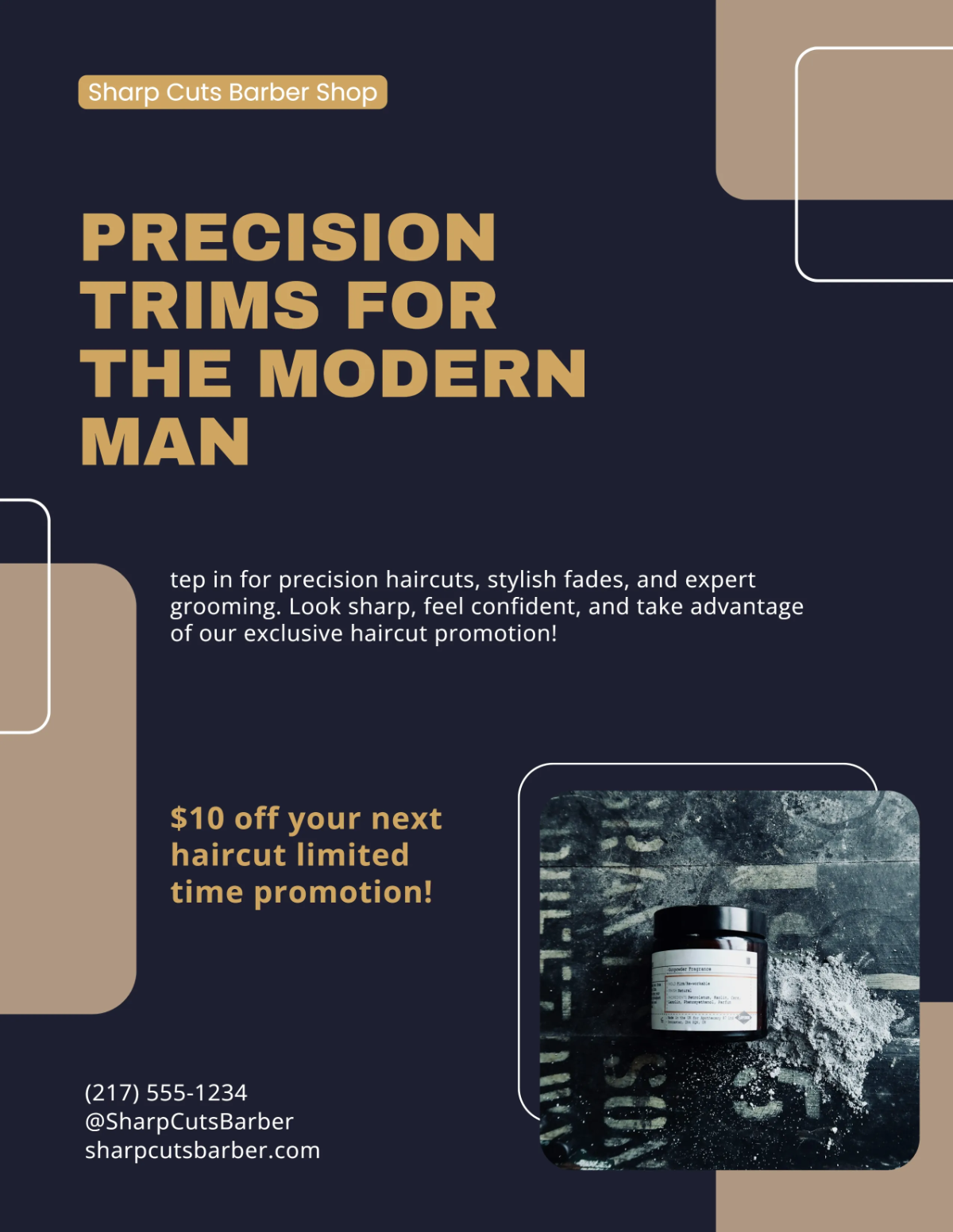 Free Haircut Promotion Barber Shop Flyer Template to Edit Online