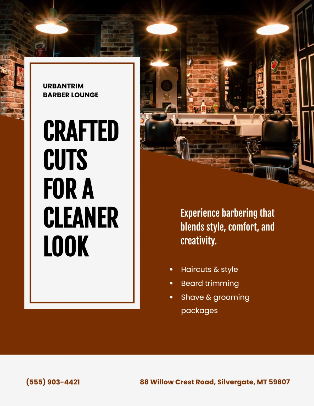 Free Aesthetic Printable Barber Shop Flyer Template to Edit Online