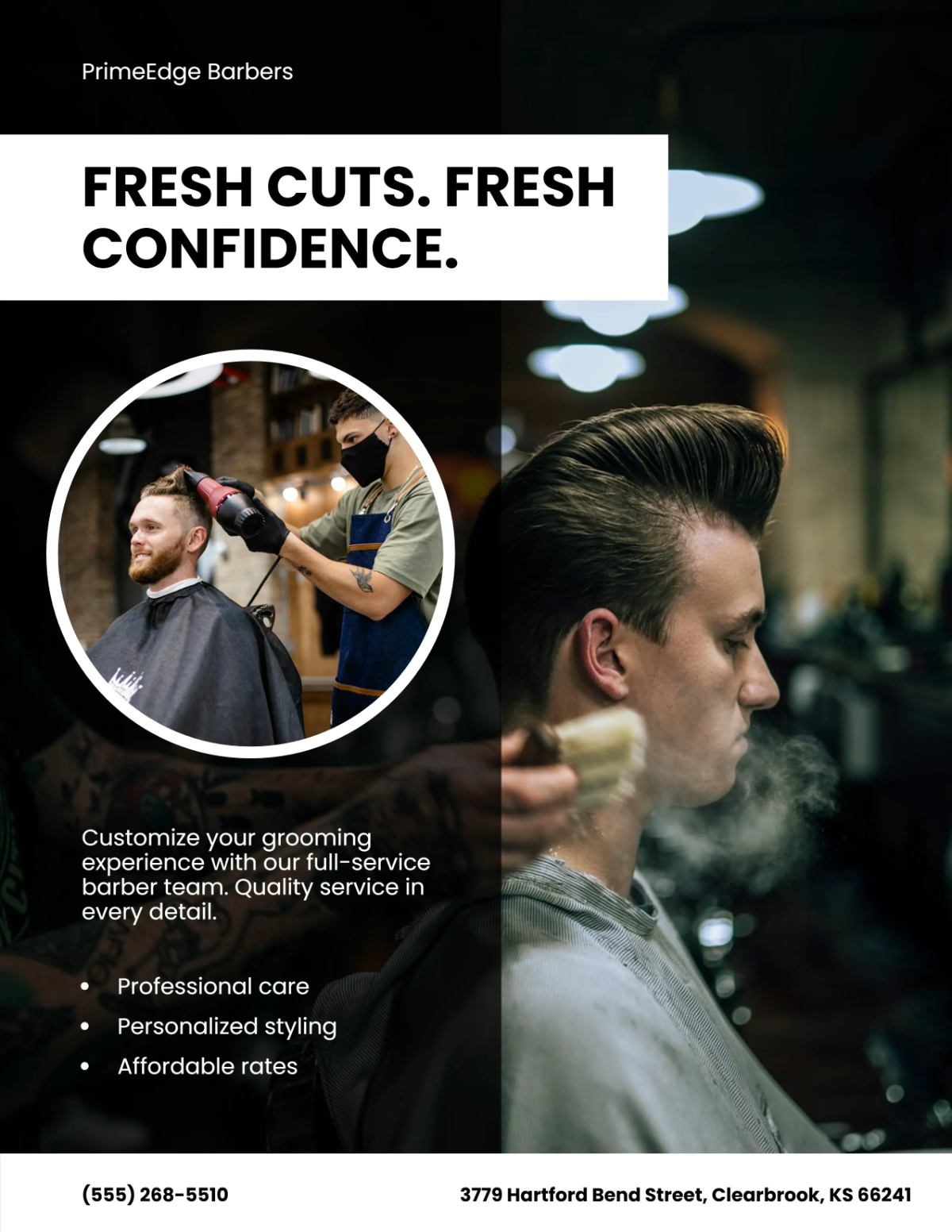 Free Editable Barber Shop Flyer Template to Edit Online