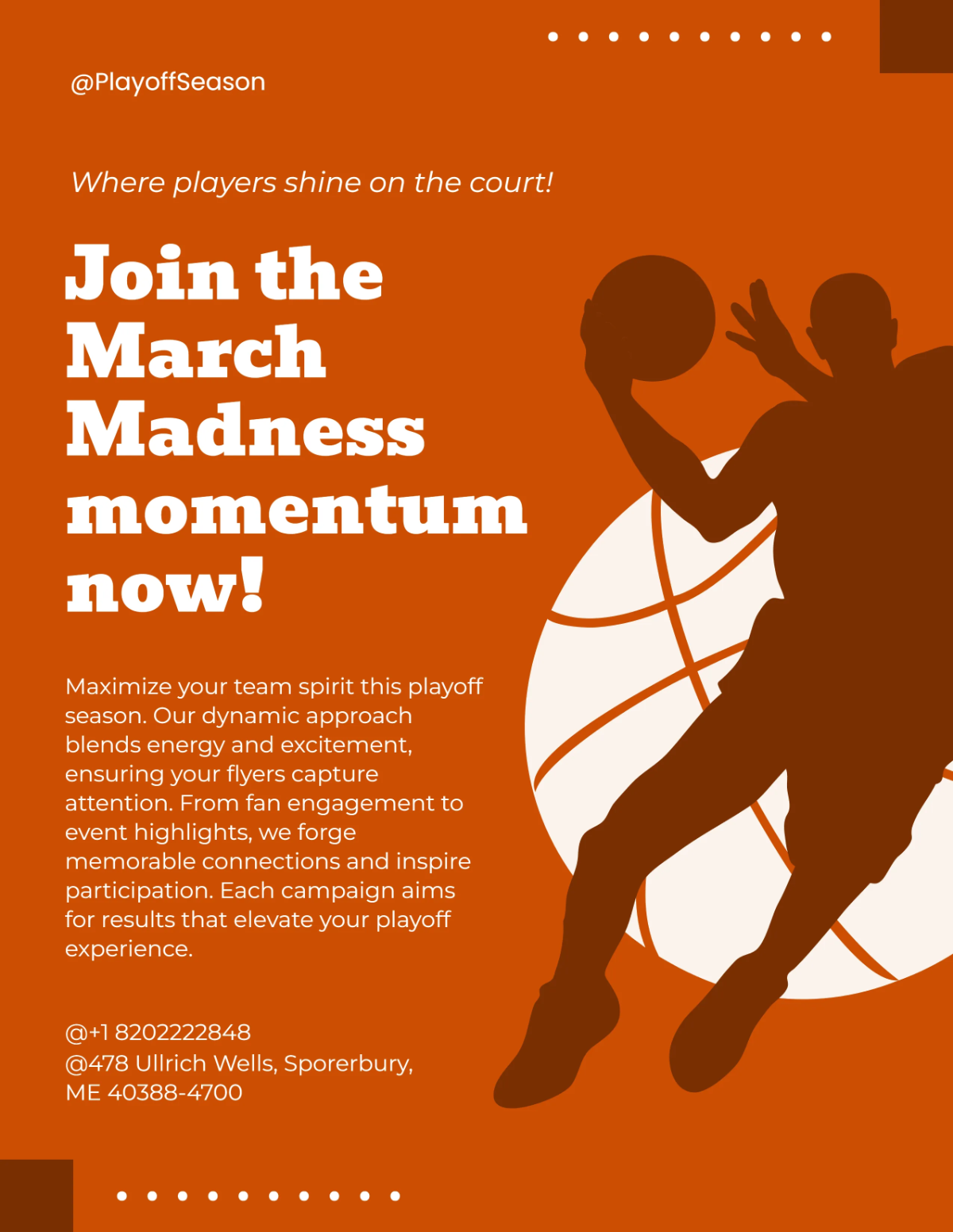 Free Orange Playoff Basketball Flyer Template to Edit Online