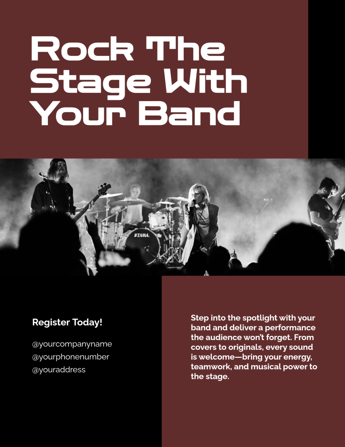 Free Aesthetic Music Band Flyer Template to Edit Online