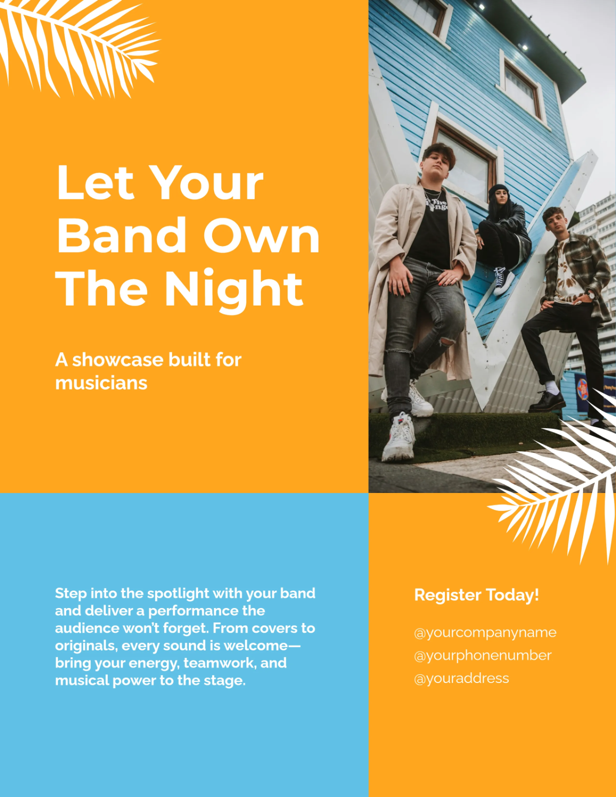 Free Beach Band Flyer Template to Edit Online