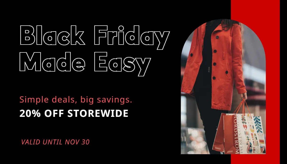 Free Simple Black Friday Card Template to Edit Online