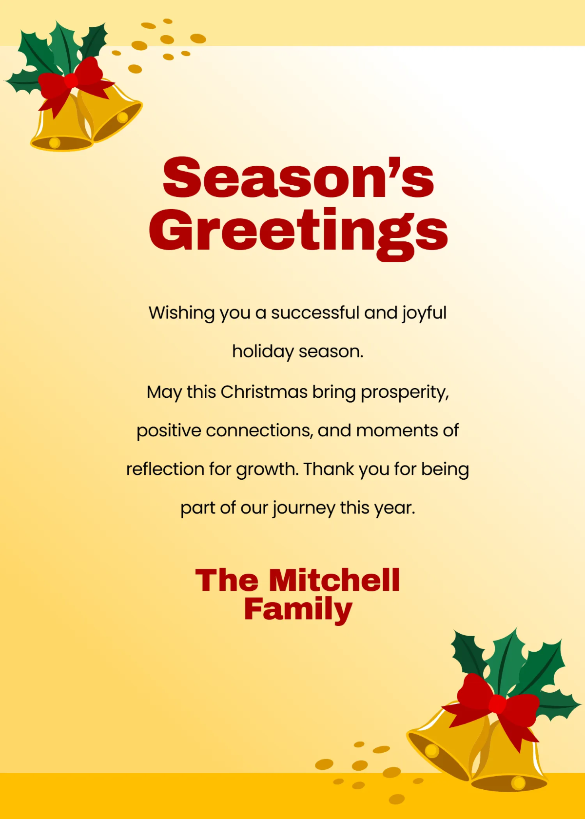 Free Christmas Business Wishes Template to Edit Online