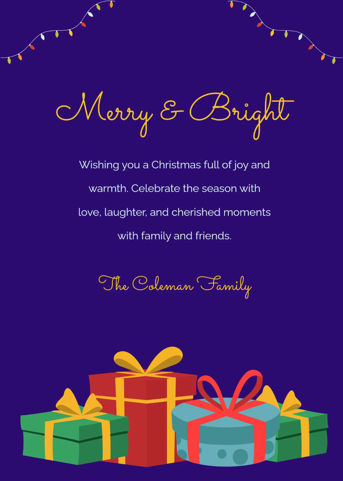 Free Short Christmas Wishes Template to Edit Online