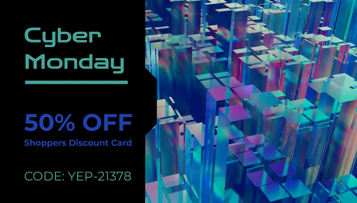 Free Cyber Monday Shopper Card Template to Edit Online