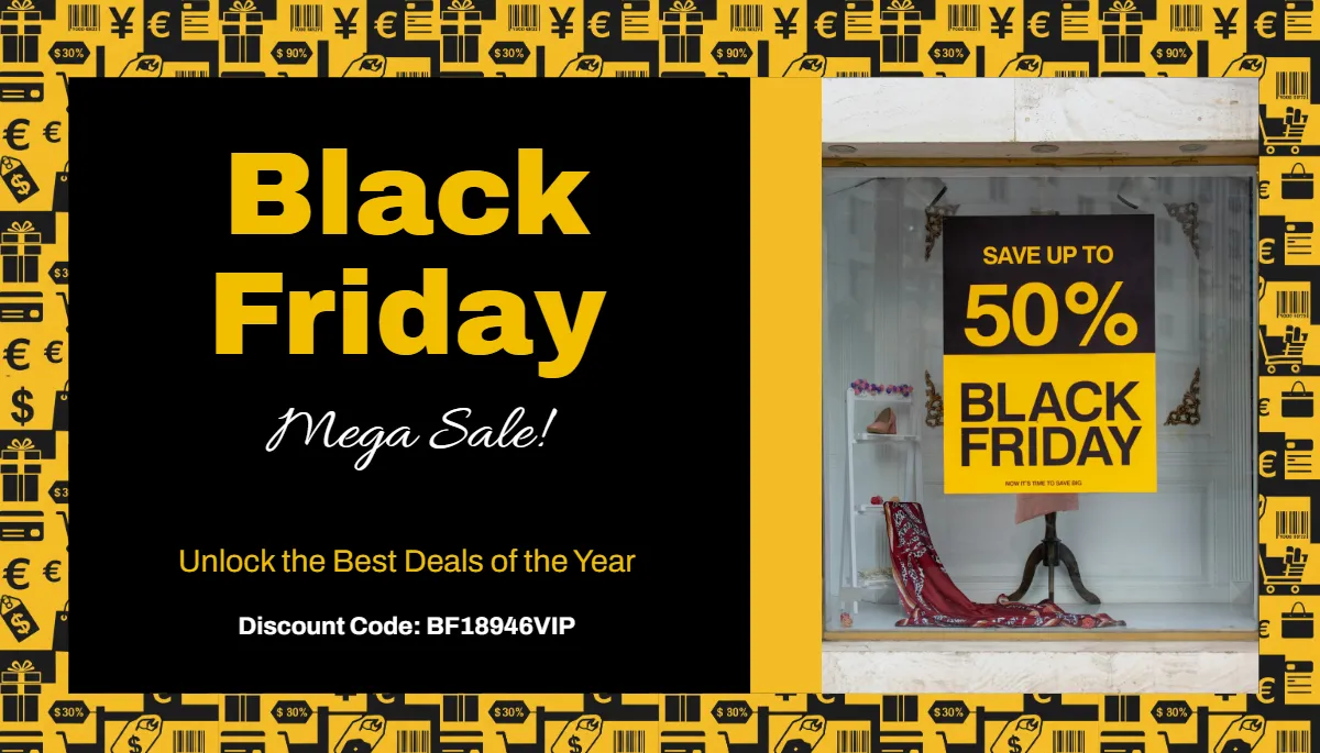 Free Black Friday Pattern Border Card Template to Edit Online