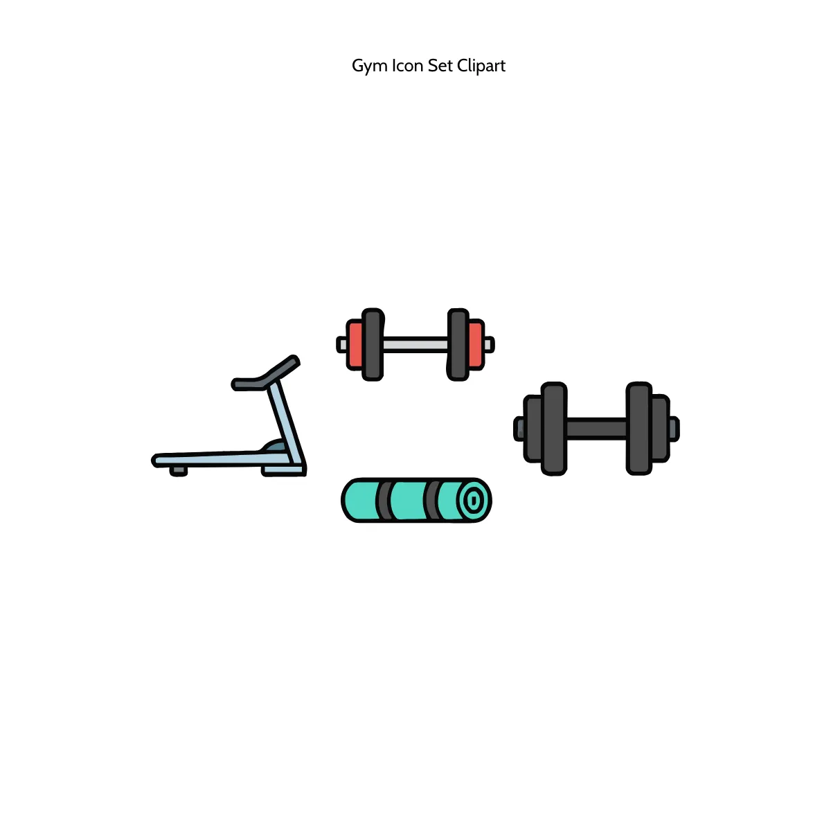 Free Gym Icon Set Clipart Template to Edit Online