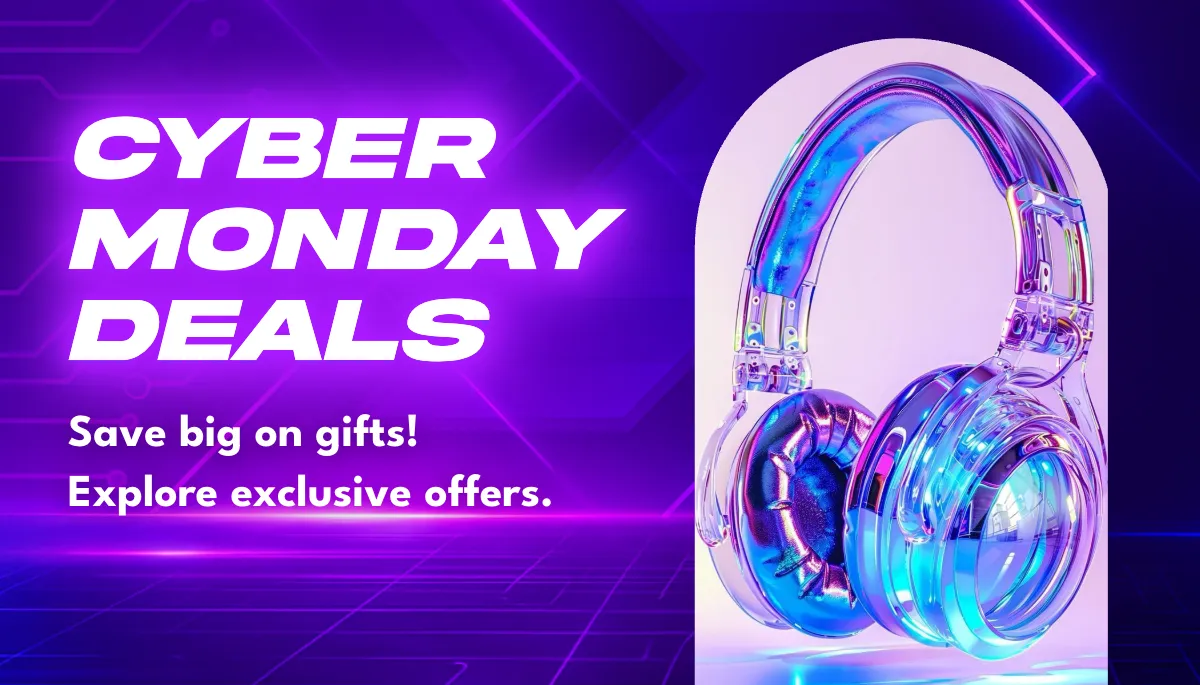 Free Purple Cyber Monday Card Template to Edit Online