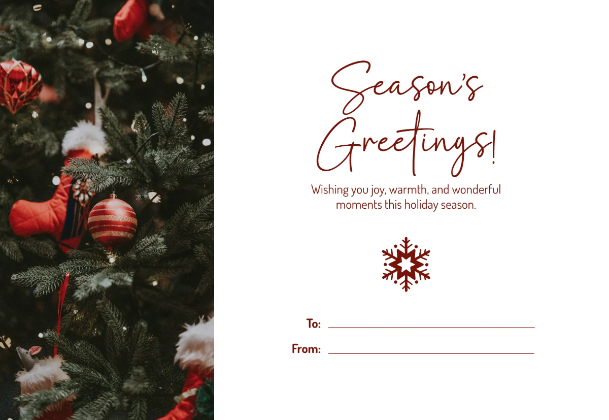 Free Gift Christmas Card Template to Edit Online