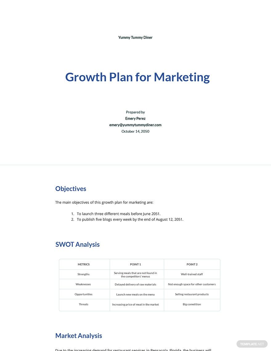 Growth Plan Templates for Marketing