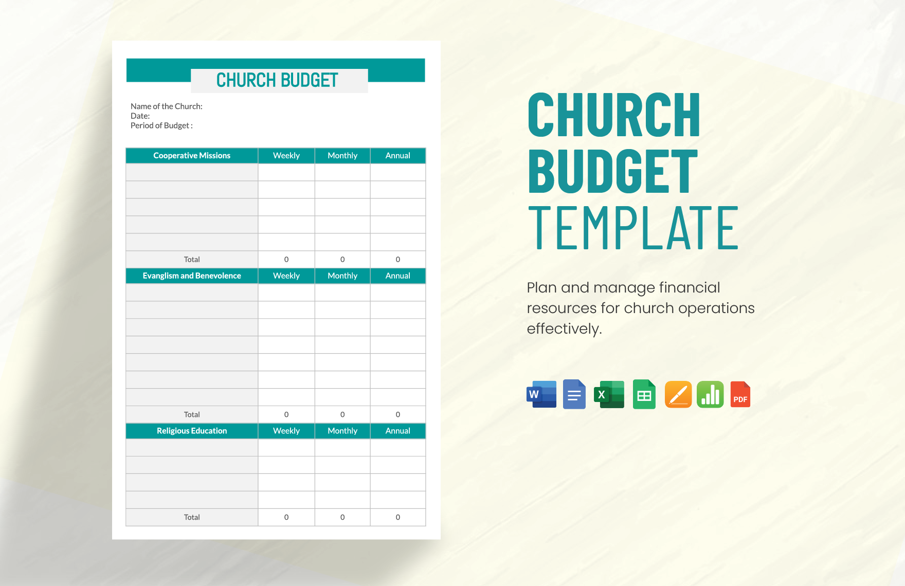 Church Budget Template