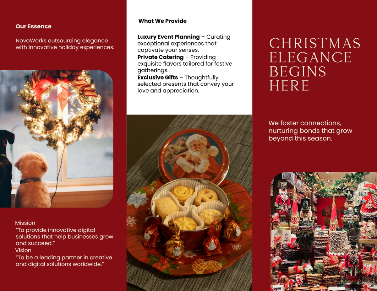 Free Luxury Christmas Brochure Template to Edit Online