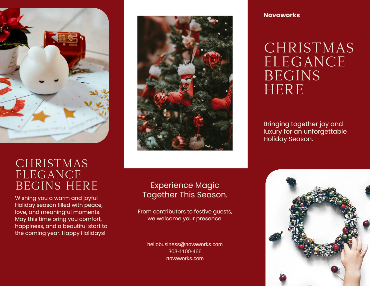 Free Luxury Christmas Brochure Template to Edit Online