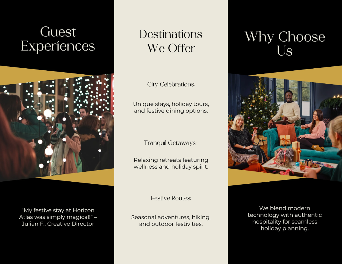 Free Hotel Christmas Brochure Template to Edit Online