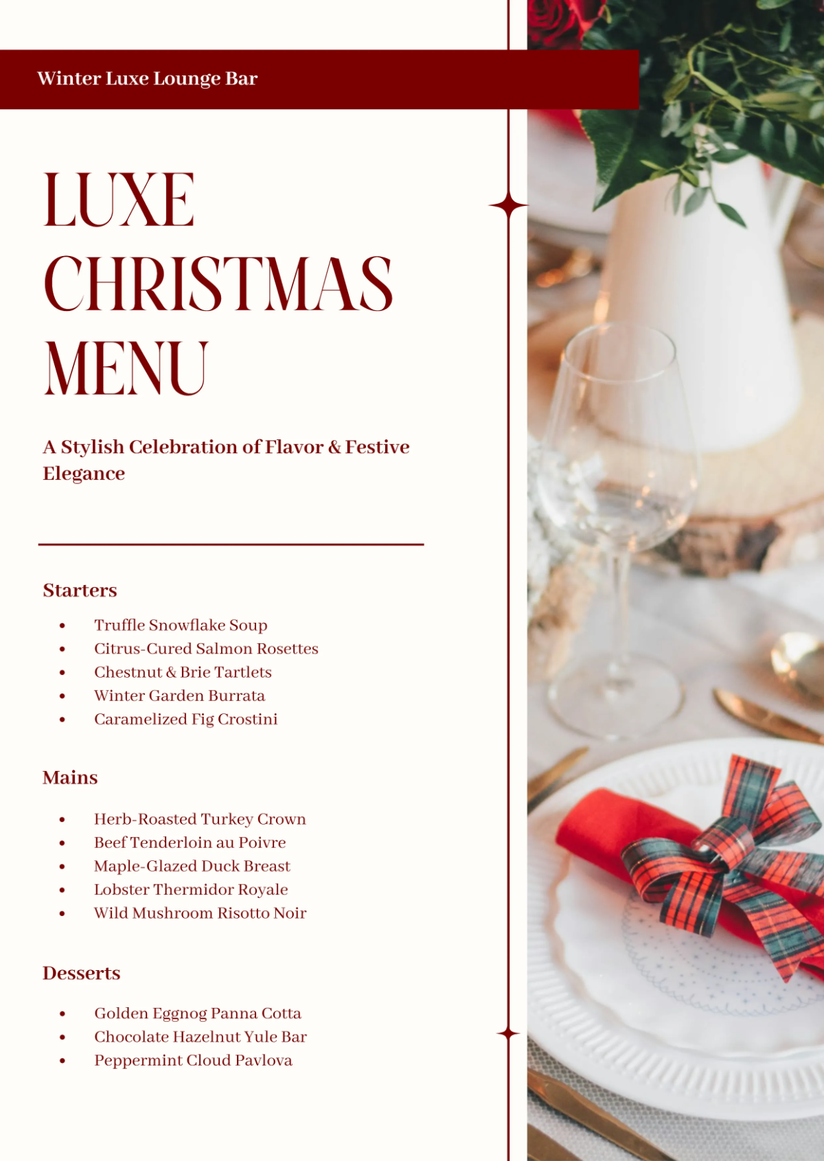 Free Stylish Christmas Menu Template to Edit Online Free Stylish Christmas Menu Template to Edit Online