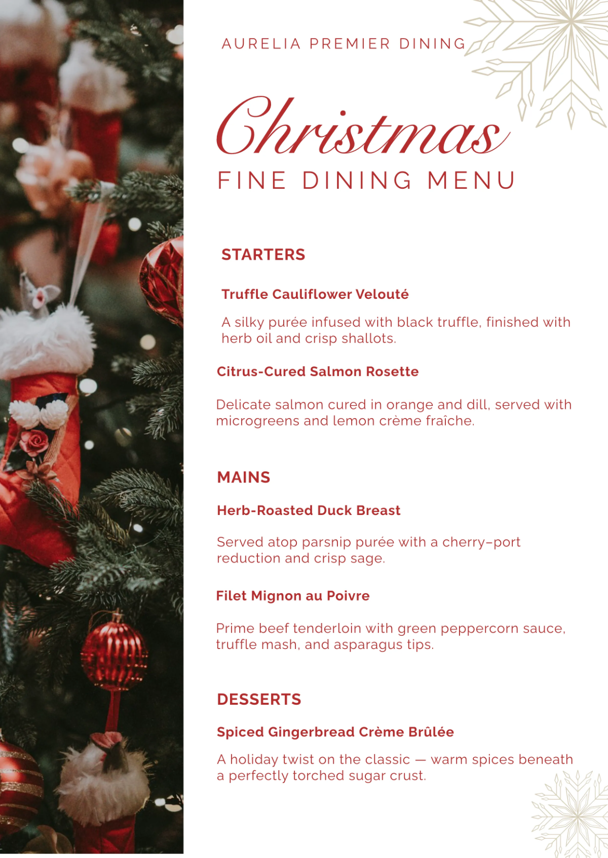 Free Fine Dining Christmas Menu Template to Edit Online Free Fine Dining Christmas Menu Template to Edit Online