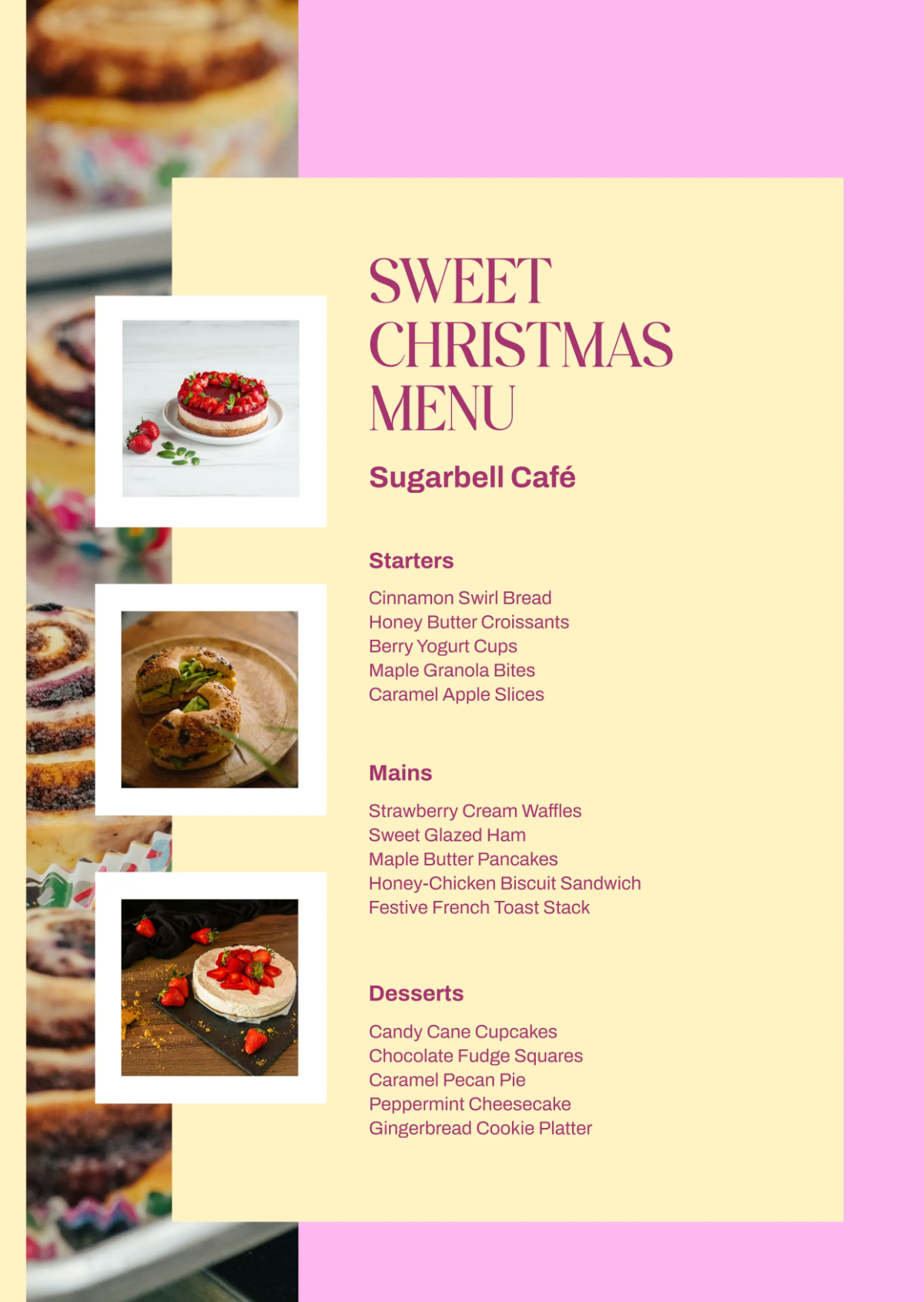Free Sweet Christmas Menu Template to Edit Online