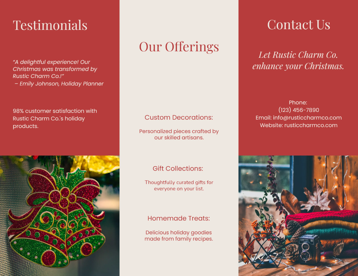 Free Rustic Christmas Brochure Template to Edit Online