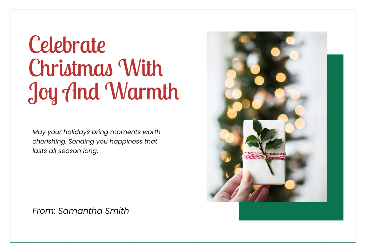 Free Happy Christmas Card Template to Edit Online