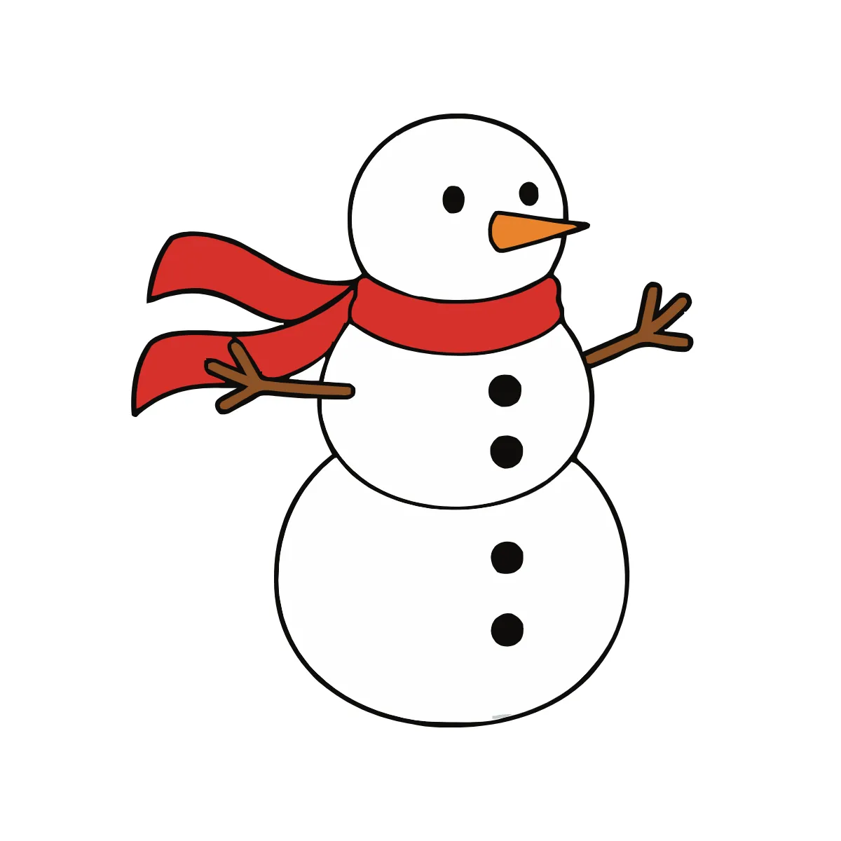 Free Little Snowman With Scarf Template to Edit Online