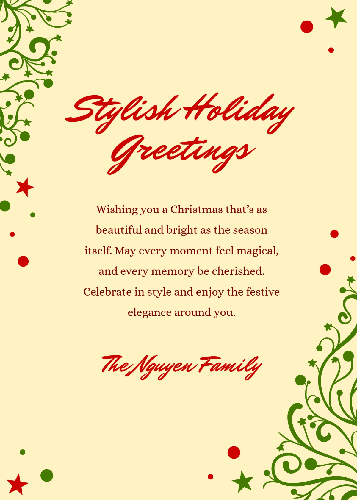 Free Aesthetic Christmas Wishes Template to Edit Online