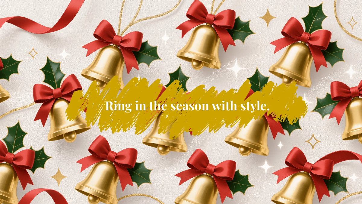 Free Christmas Bell Pattern Background Template to Edit Online