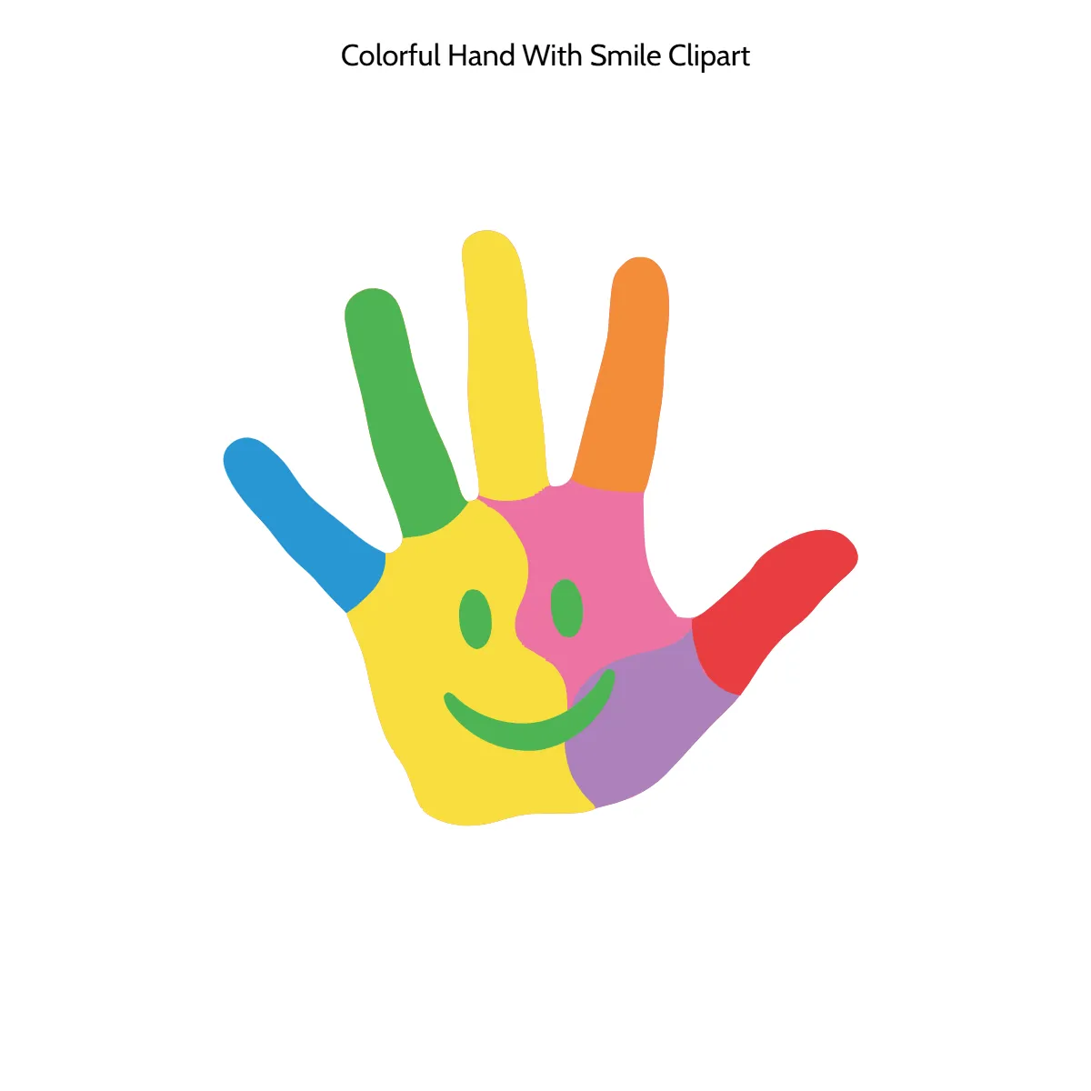 Free Colorful Hand With Smile Vector Clipart (PNG, SVG) to Edit Online