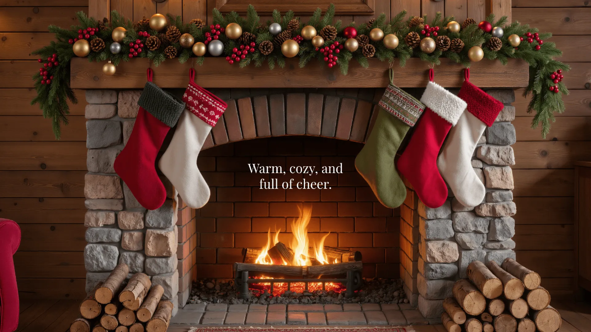 Free Christmas Fireplace Background Template to Edit Online